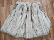 Real Artic Polar Fox Fur Coat Jacket M/L Excellent