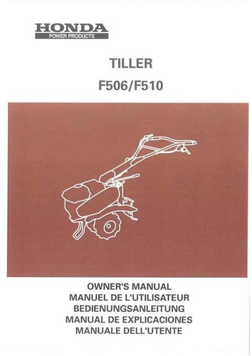 Honda tiller f560 operators - tiller,