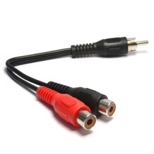 RCA Male Phono Plug to 2 x Female Sockets Twin Audio Splitter Adapter Cable Lead