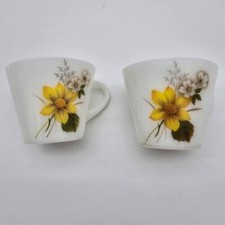 Vintage Pyrex Cup X2 JAJ Pyrex Milk Glass Tea Cups Retro Drink Ware