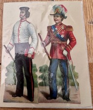 Antique Military Scraps-Young Officers  11*4.5  cm. Raphael Tuck & Sons
