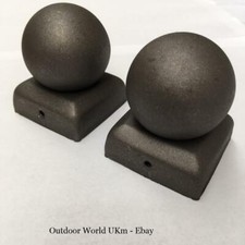 2 Fence Post Ball Tops Caps Wrought Iron Gates Railings Metal Weldable 2" 50mm..