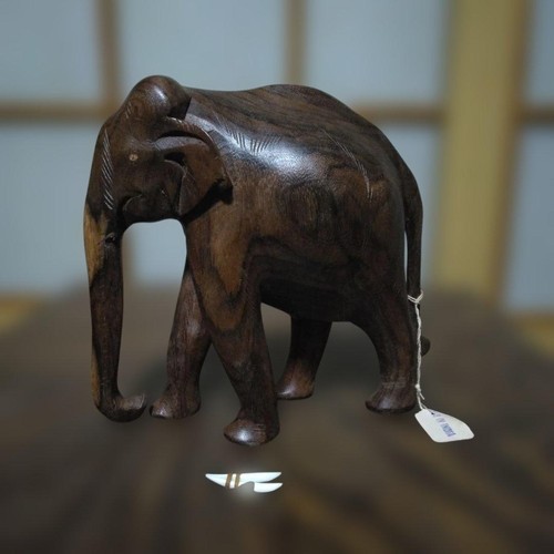 Wooden elephant figurine - wooden,