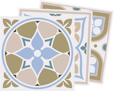 15Cm 24Pcs Parchment Grey Colour Spanish Wall Tile Stickers Self-Adhesive Peel a