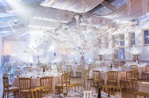 Decorative silver beaded tree - decorative,