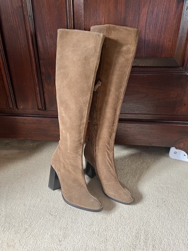 Zara brown suede knee high - zara,