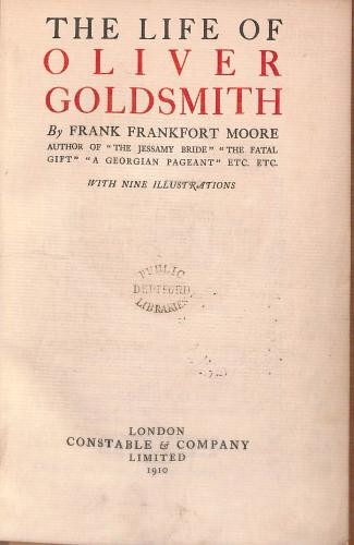 The life oliver goldsmith - oliver,