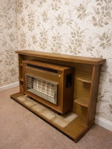 Vintage retro gas fire - vintage, heater