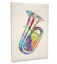 Tuba Abstract Watercolor Box Canvas and Poster Print (2495)