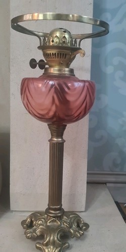 Antique cranberry glass oil - cranberry,