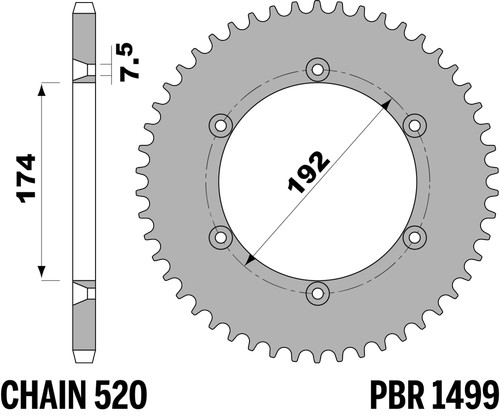 Pbr rear sprocket for - pbr,