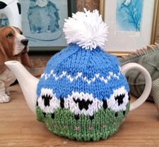 Hand Knitted Multi-Coloured Sheep Tea Cosy For A  Medium Teapot (4 - 6 CUP)