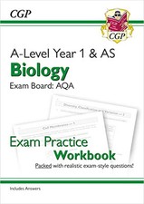 A-Level Biology: AQA Year 1 & AS Exam Practice Workbook - includ... by CGP Books
