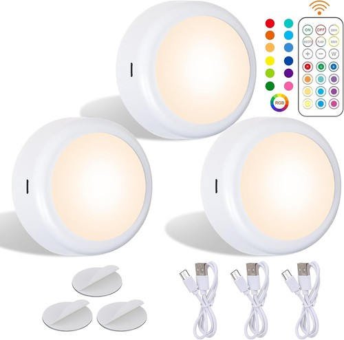 Rechargeable rgb puck lights - rgb,