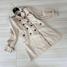 Burberry London Trench Coat Nova Check Lined Beige Women's US Size M Authentic