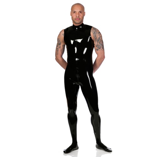 Men latex catsuit with - men,