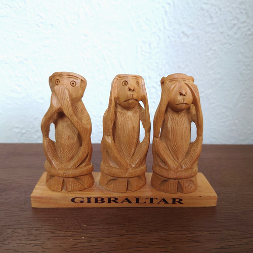 Wooden hand carved three wise - three,