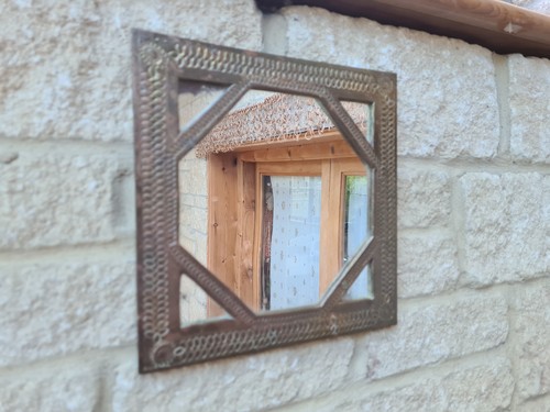 Square brass engraved - engraved, mirror
