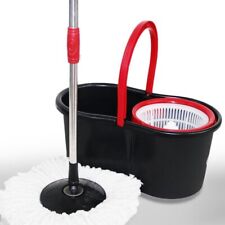 Floor Magic Spin Mop Bucket Set Microfiber Spinner 360 Rotating free 2 Heads