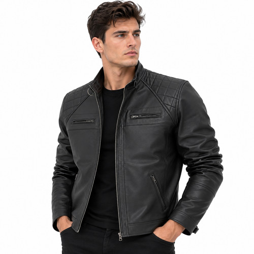Mens vintage quilted biker - vintage,