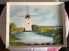Old Water and Wind Mill Anglesey Original Acrylic Painting Louis Noel 1970's