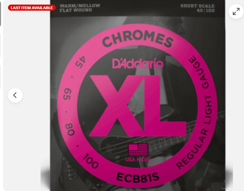 Addario ecb81s chromes bass - d'addario,