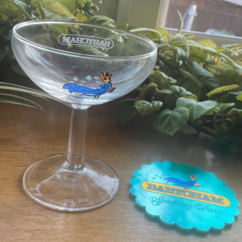 Babycham glass and coaster