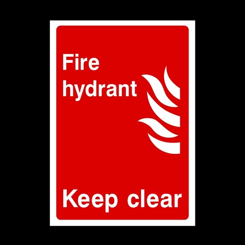 Fire hydrant plastic sign - fire,