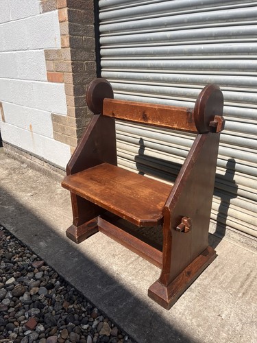 Antique oak settle bench hall - oak,
