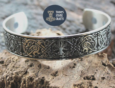 Viking Bracelet Viking Cuff Raven Celt Magnetic bracelet bangle stainless steel