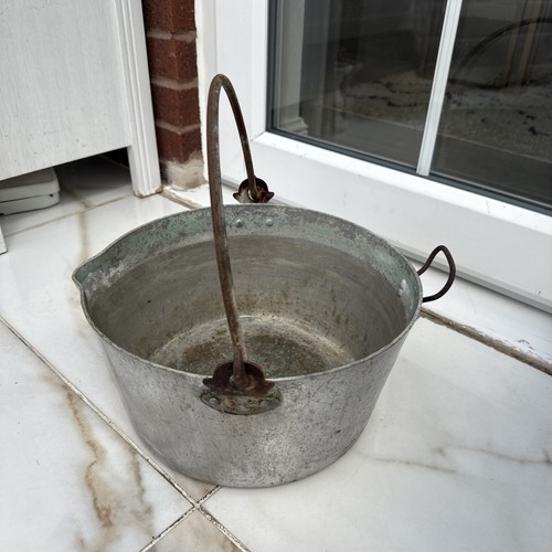 Vintage large aluminium jam - aluminium,