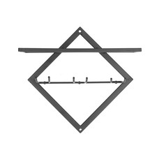 Black Rhombus Wine Rack Wall Mount Double Hook for Home Bar & Cellar Storage