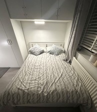 Modern  IKEA White Double Bed