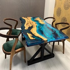 Custom Large Epoxy Ocean Table