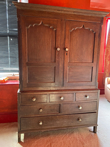 Welsh linen press oak thought
