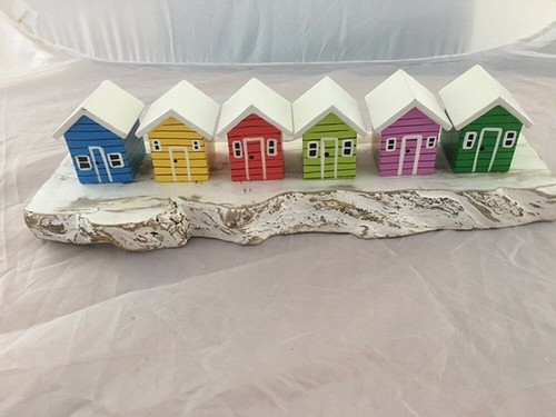 Set beach huts on wooden - ot,