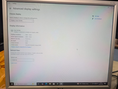 Acer al1916 lcd monitor - al1916,
