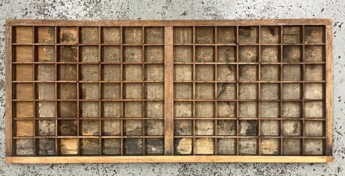 Antique wooden type case - type,