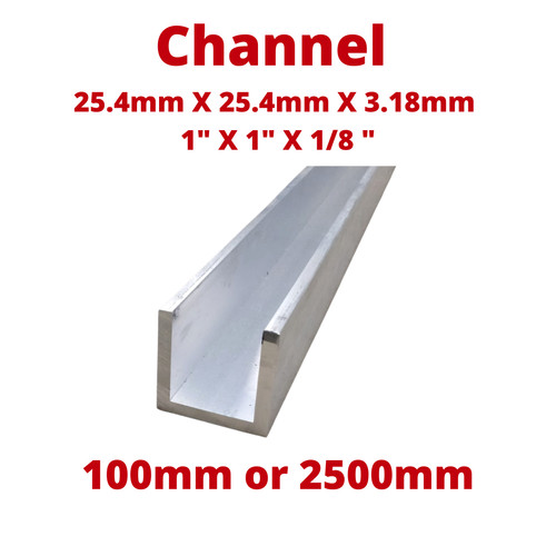 Aluminium channel 25mm x - channel,