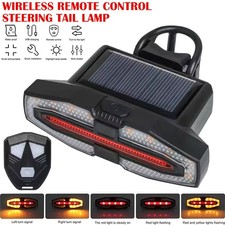 Solar LED Turn Signal Bike Taillight Wireless Remote Direction Indicator Lamp