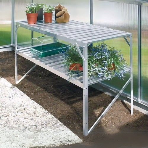 Aluminium greenhouse staging - aluminium,