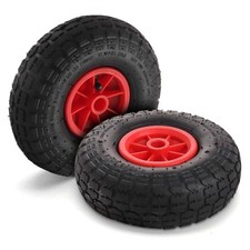 2 x 10" PUNCTURE BURST PROOF SOLID RUBBER SACK TRUCK TROLLEY WHEELS SPARE TYRES