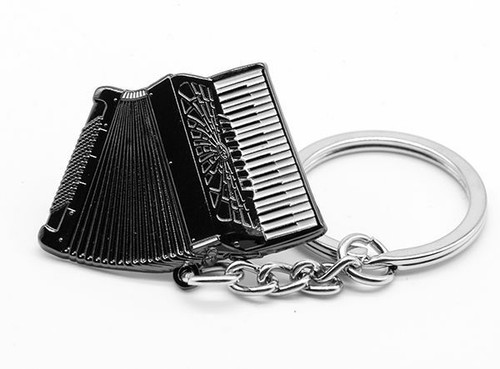 Piano accordion metal keyring - accordion,