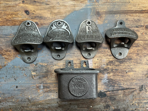 Cast iron bottle opener with - cast,
