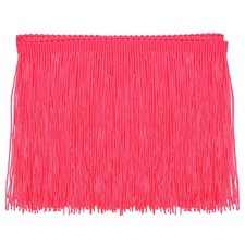 5 Yards 6 Inch Chainette Fringe Trim Tassel Sewing Trim, Fluorescent Pink