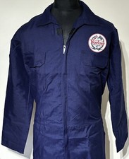 Vintage Classic Norton (W) Badged Zip Front Navy Overalls Size XXXL 53-54" Chest