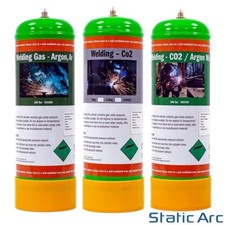 ARGON CO2 DISPOSABLE GAS BOTTLE CYLINDER KIT WELDING 100% PURE 88/12% MIX 2.2L