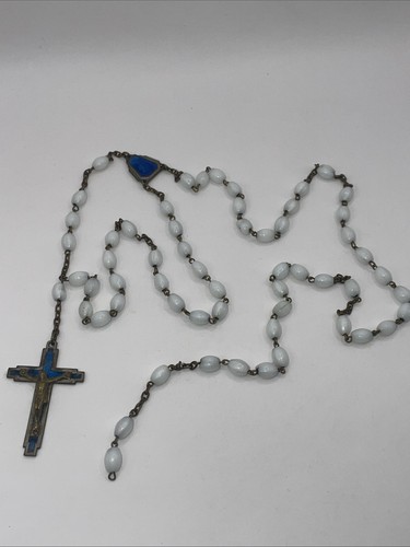 Art deco catholic milk glass - art,