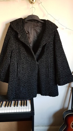 Astrakhan black faux fur - astrakhan,