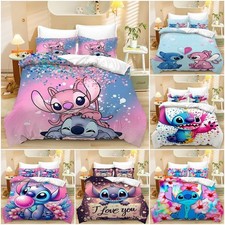 Kids Lilo & Stitch 3D Bedding Set Duvet Cover SinglE Double King Pillowcase Gif